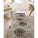 Leigh Non-Slip Modern Floral Medallion Indoor Area Rug Or Runner Rug - Beige