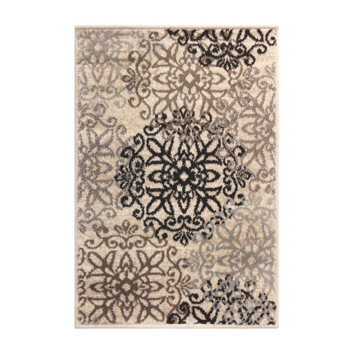 Leigh Traditional Floral Scroll Indoor Area Rugs or Runner Rug - Beige