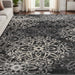 Leigh Traditional Floral Scroll Indoor Area Rugs or Runner Rug - Gray