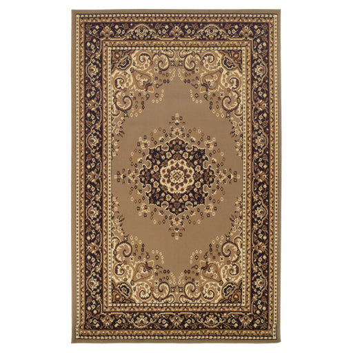 Leopold Formal Medallion Indoor Area Rug Or Runner Rug - Brown