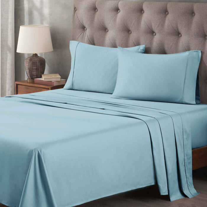 Egyptian Cotton 400 Thread Count Solid Deep Pocket Sheet Set - LightBlue