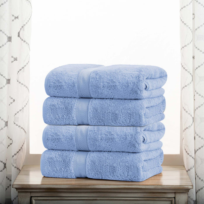 Egyptian Cotton Pile Plush Heavyweight Soft 4 Piece Bath Towel Set