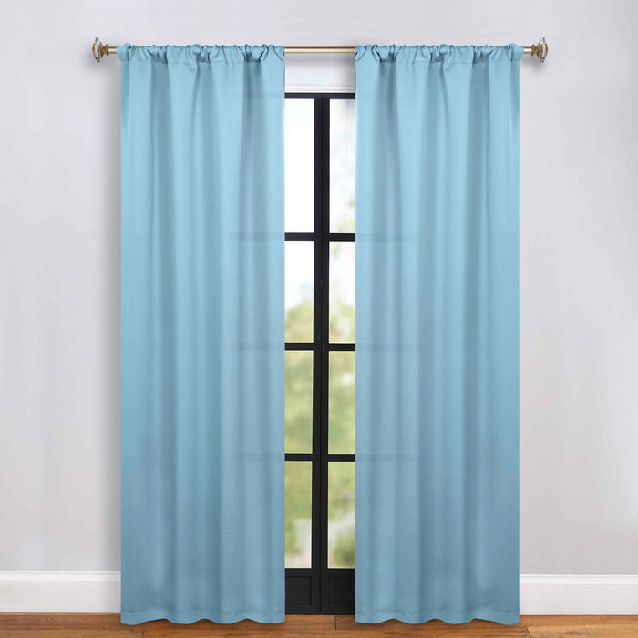 Solid Machine Washable Room Darkening Blackout Curtains, Set of 2