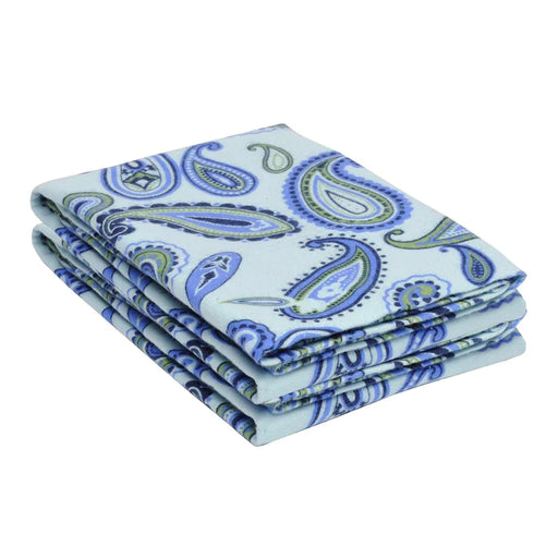 Cotton Flannel Paisley 2 Piece Pillowcase Set - Light Blue