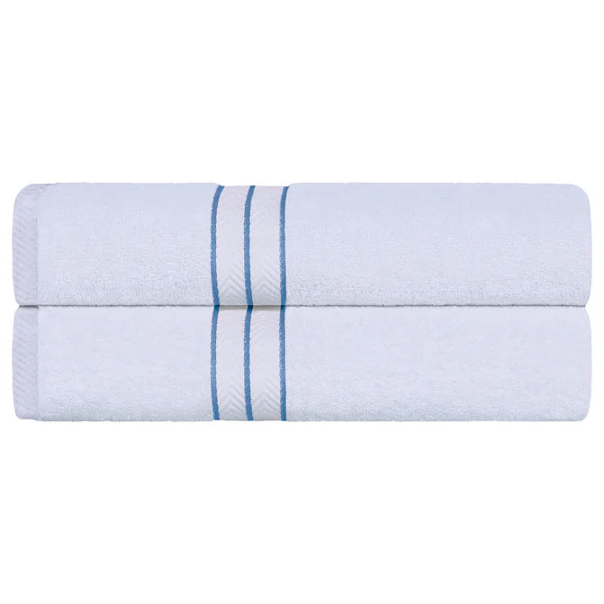 Turkish Cotton Ultra-Plush Solid 2-Piece Highly Absorbent Bath Sheet Set - LightBlue