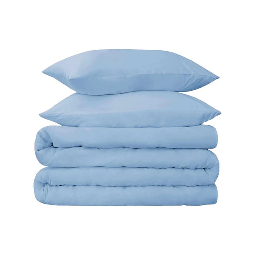 Egyptian Cotton 700 Thread Count Solid Duvet Cover and Pillow Sham Set - Light Blue