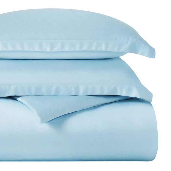 Egyptian Cotton 400 Thread Count Solid Duvet Cover Set - LightBlue