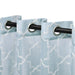 Embroidered Quatrefoil Sheer Grommet Curtain Set - Light Blue
