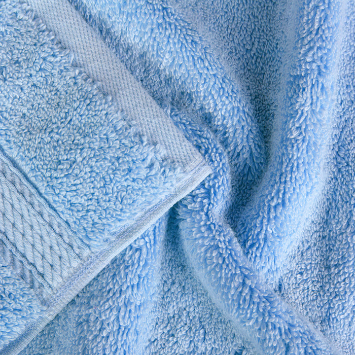Egyptian Cotton Plush Heavyweight Absorbent Bath Towel Set of 4 - Light Blue