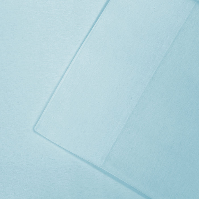 Flannel Cotton Modern Solid Deep Pocket Bed Sheet Set - LightBlue