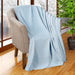 All-Season Chevron Cotton Bed Blanket & Sofa Throw - Light Blue