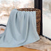 Nobel Cotton Textured Chevron Lightweight Woven Blanket - Light Blue