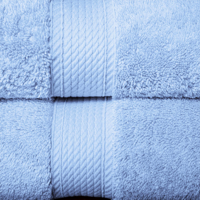 Egyptian Cotton Pile Plush Heavyweight Hand Towel Set of 4 - Light Blue