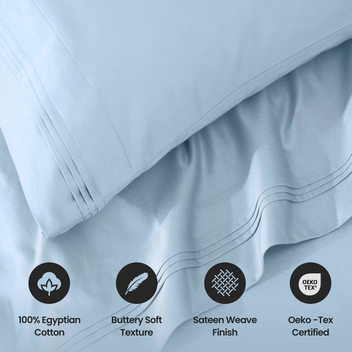 1000 Thread Count Egyptian Cotton Bed Sheet Set Olympic Queen