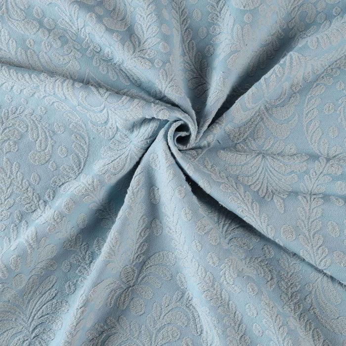 Aspen Cotton Blend Jacquard Woven Floral Scalloped Edges Bedspread Set - Light Blue
