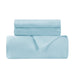 Flannel Solid Duvet Cover and Pillow Sham Set  - Light Blue
