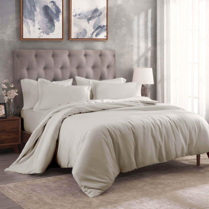 Egyptian Cotton 300 Thread Count Solid Duvet Cover Set - LightGray