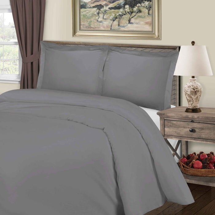 Solid 800-Thread Count Cotton Blend 3-Piece Duvet Cover Set