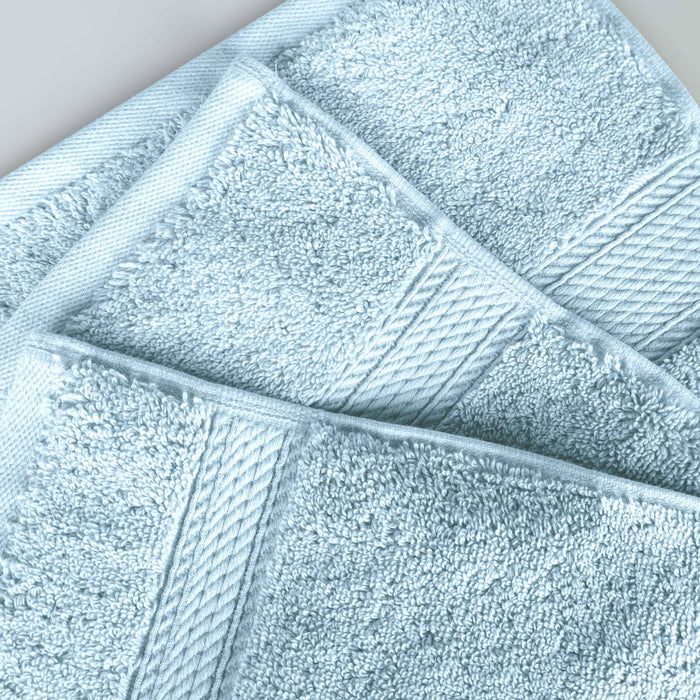 Egyptian Cotton Pile Plush Heavyweight Absorbent 6 Piece Towel Set - LightBlue