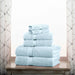 Egyptian Cotton Pile Plush Heavyweight Absorbent 6 Piece Towel Set - LightBlue