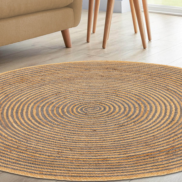 Braided Jute Reversible Handwoven Indoor Outdoor Area Rug - LightBlue