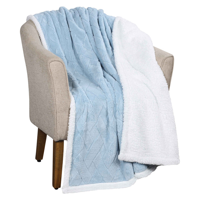 Nuuk Reversible Jacquard Lattice Plush Sherpa Fleece Blanket