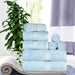 Egyptian Cotton Pile Plush Heavyweight Absorbent 8 Piece Towel Set - LightBlue