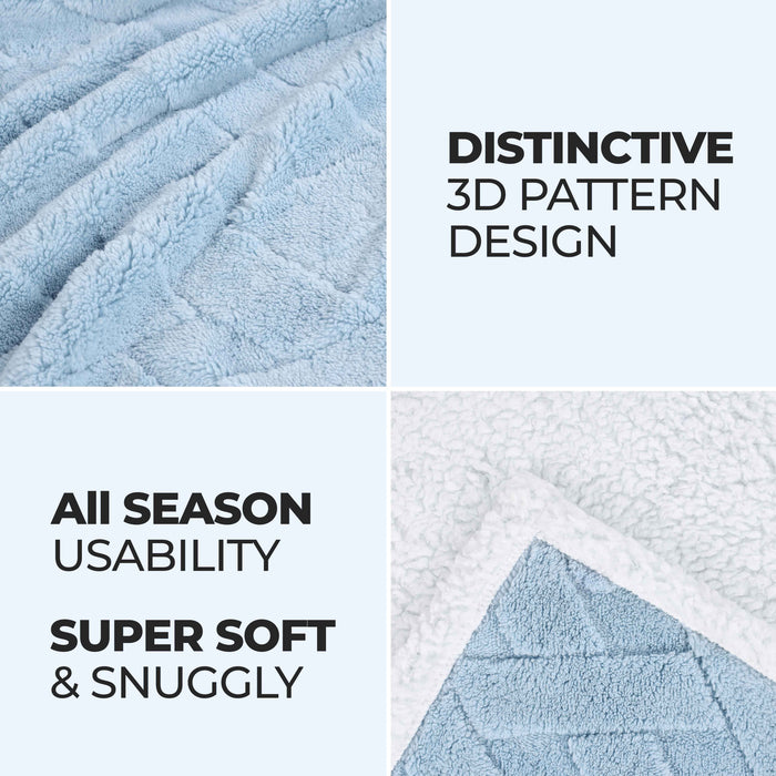 Nuuk Reversible Jacquard Lattice Plush Sherpa Fleece Blanket