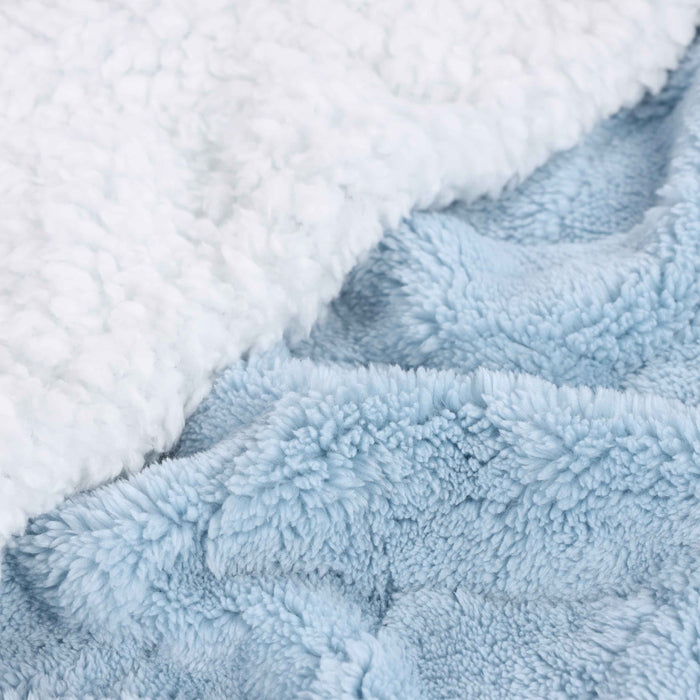 Nuuk Reversible Jacquard Lattice Plush Sherpa Fleece Blanket