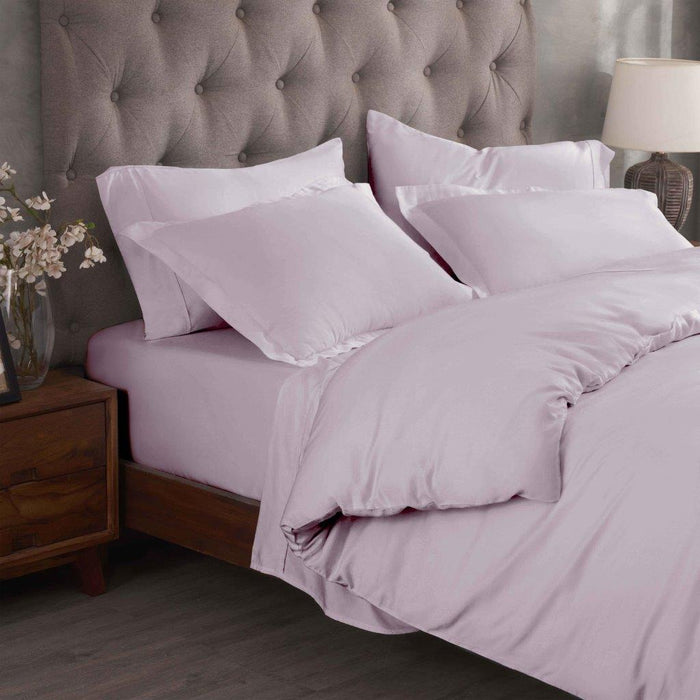 Egyptian Cotton 300 Thread Count Solid Duvet Cover Set - Lilac