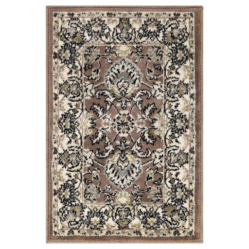 Lille Elegant Floral Indoor Area Rug Or Runner Rug - Brown