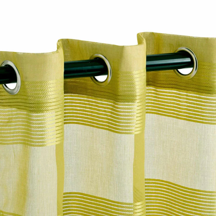 Dalisto Rope Textured Sheer Curtain Set of 2 with Grommet Top Header - Lime