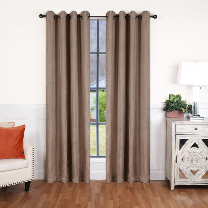 Linen-Inspired Classic Modern Blackout Curtain Set - Acorn