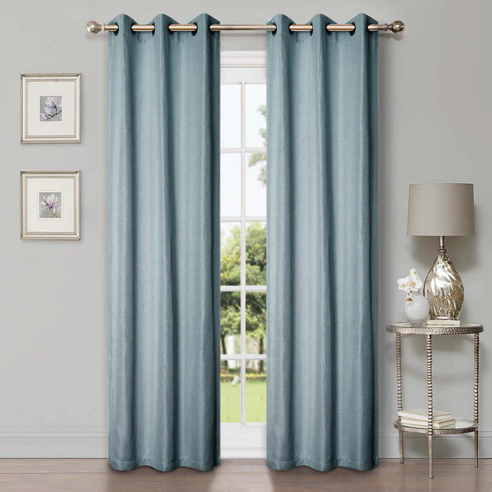 Linen-Inspired Classic Modern Blackout Curtain Set - Teal