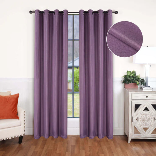 Linen-Inspired Classic Modern Blackout Curtain Set - Wisteria