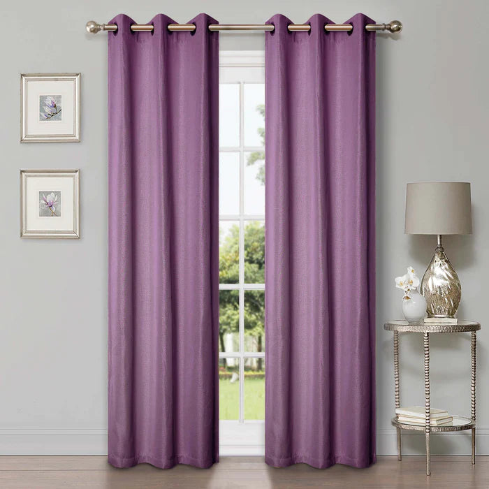 Linen-Inspired Classic Modern Blackout Curtain Set - Wisteria