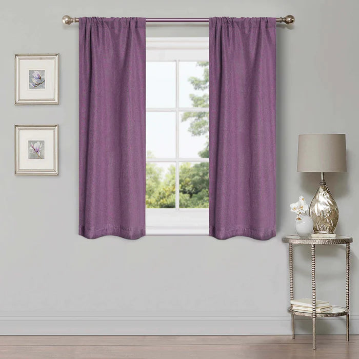 Linen-Inspired Classic Modern Blackout Curtain Set - Wisteria