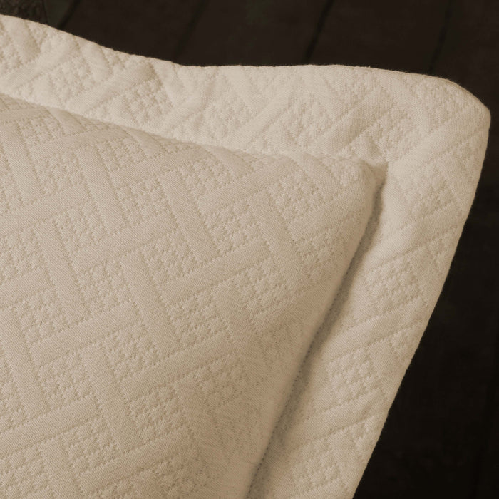 Basket Weave Matelasse Cotton Bedspread Set -  Linen