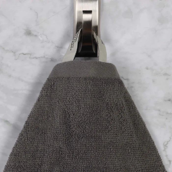 Lodie Cotton Plush Soft Absorbent Jacquard Solid 3 Piece Towel Set - Black