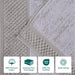 Lodie Cotton Plush Soft Absorbent Jacquard Solid 3 Piece Towel Set - Stone