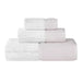 Lodie Cotton Plush Soft Absorbent Two-Toned 3 Piece Towel Set - Stone/ White