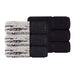 Lodie Cotton Plush Jacquard Solid and Two-Toned Hand Towel Set of 6 - Black/Ivory