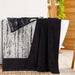 Lodie Cotton Plush Jacquard Solid and Two-Toned Bath Sheet Set of 2 - Black/Ivory