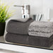Lodie Cotton Plush Jacquard Solid and Two-Toned Bath Sheet Set of 2 - Charcoal/Silver