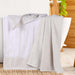 Lodie Cotton Plush Jacquard Solid and Two-Toned Bath Sheet Set of 2 - Stone/White