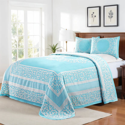 Boho Mandala Cotton Blend Woven Jacquard Bedspread Set