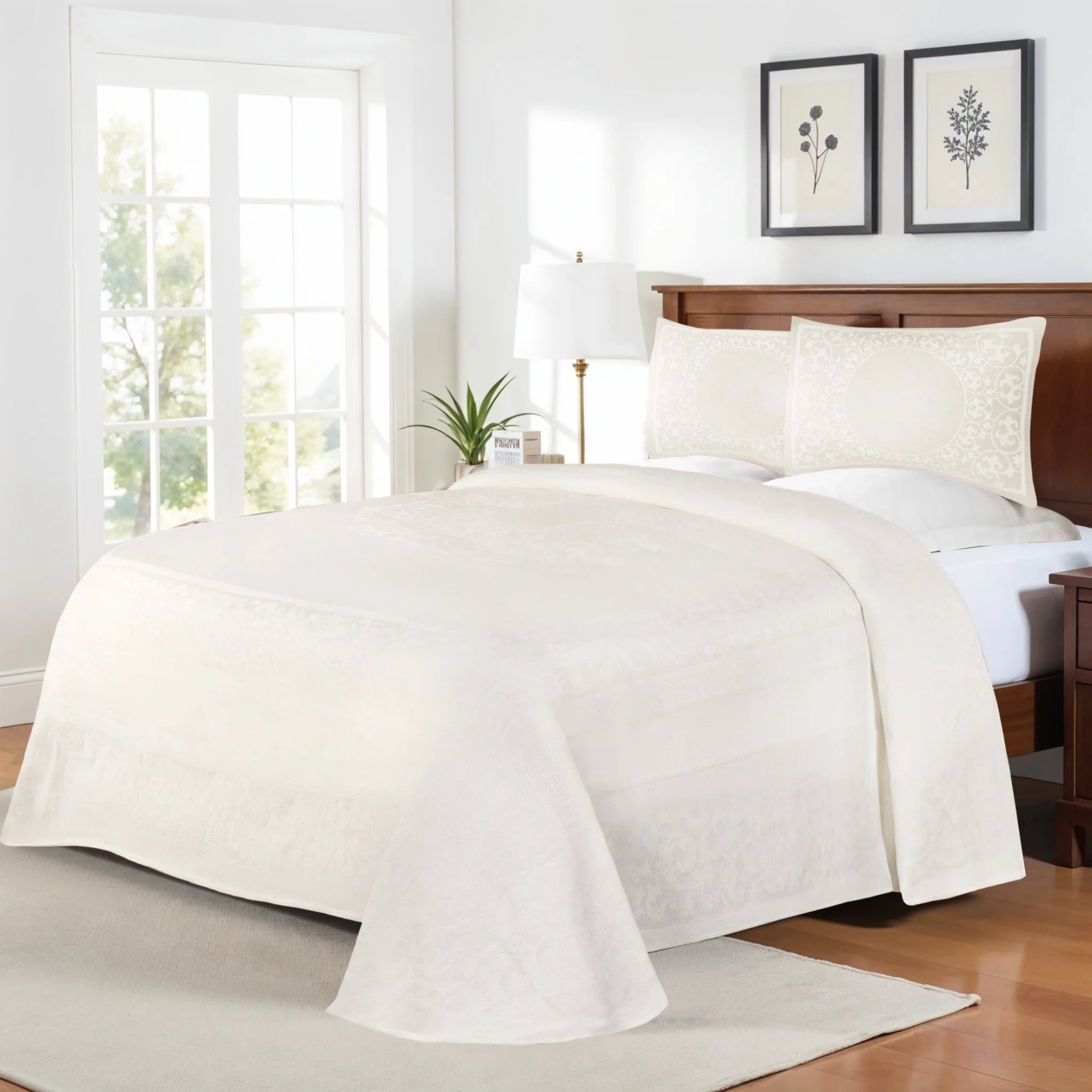 Boho Mandala Cotton Blend Woven Jacquard Bedspread Set