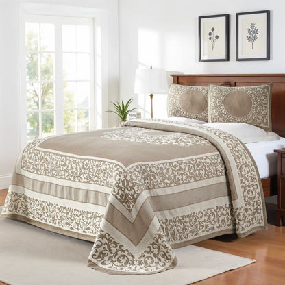 Boho Mandala Cotton Blend Woven Jacquard Bedspread Set
