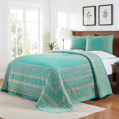 Boho Mandala Cotton Blend Woven Jacquard Bedspread Set