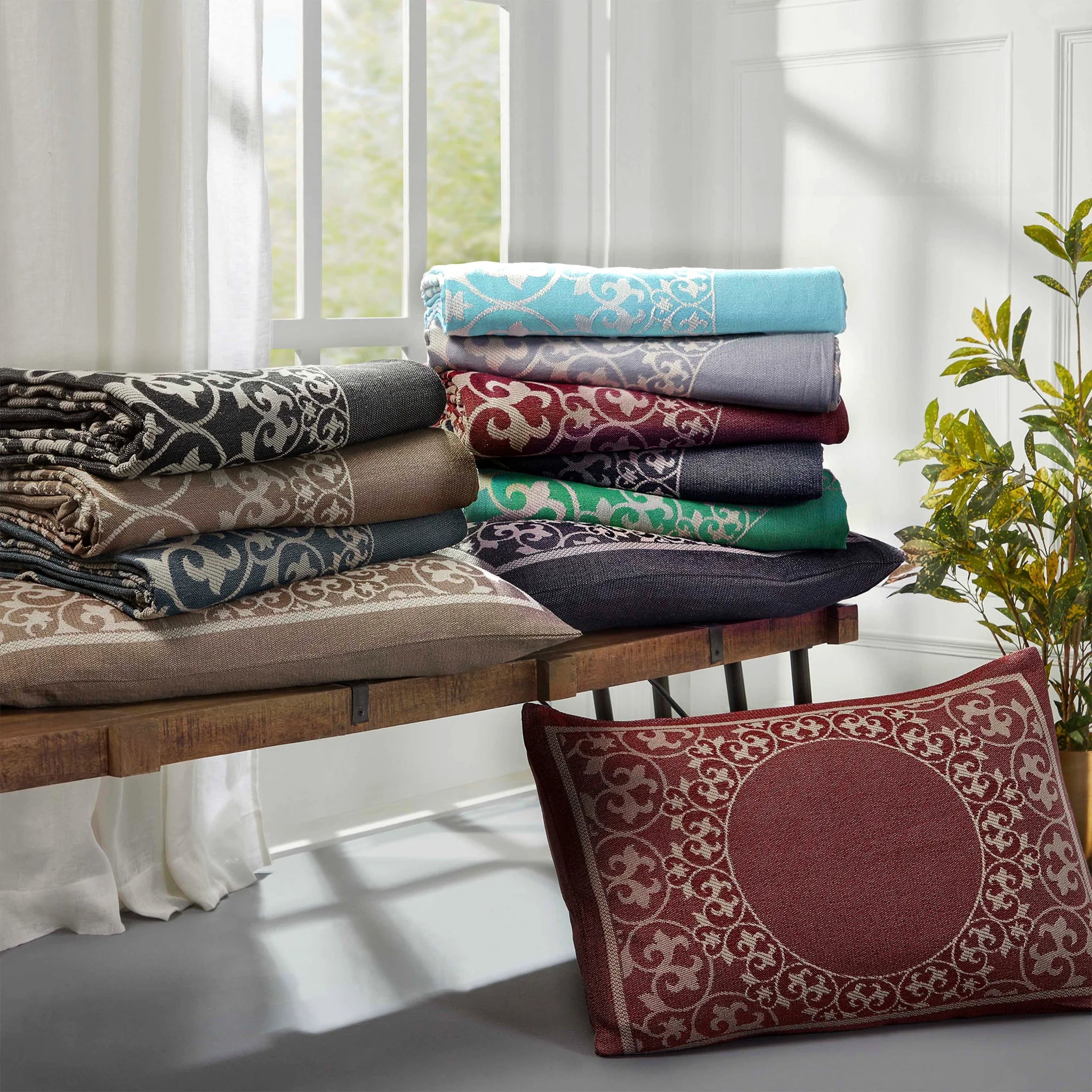 Boho Mandala Cotton Blend Woven Jacquard Bedspread Set